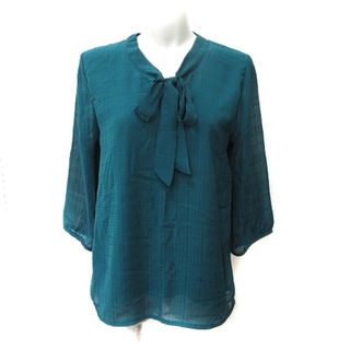 ドレスキップ(DRESKIP)のドレスキップ ブラウス 切替 カットソー ボウタイ リボン 七分袖 M 緑 (その他)