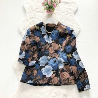 激安/新作 MaxMara*ピアノフォルテマックスマーラ 花柄ジャガード ジャケット・アウター