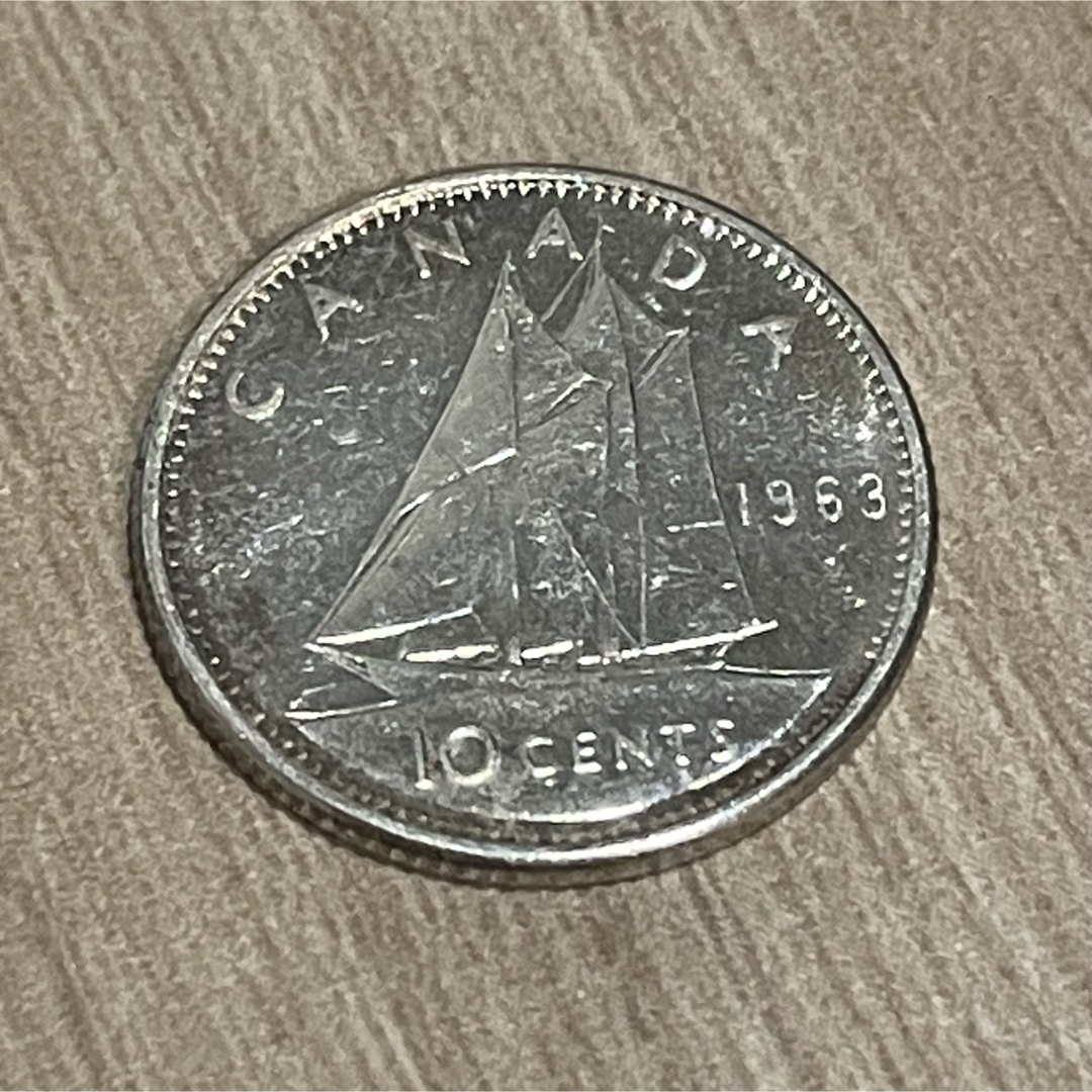 海外アンティークコイン カナダ 10セント銀貨 硬貨 エンタメ/ホビーの美術品/アンティーク(貨幣)の商品写真
