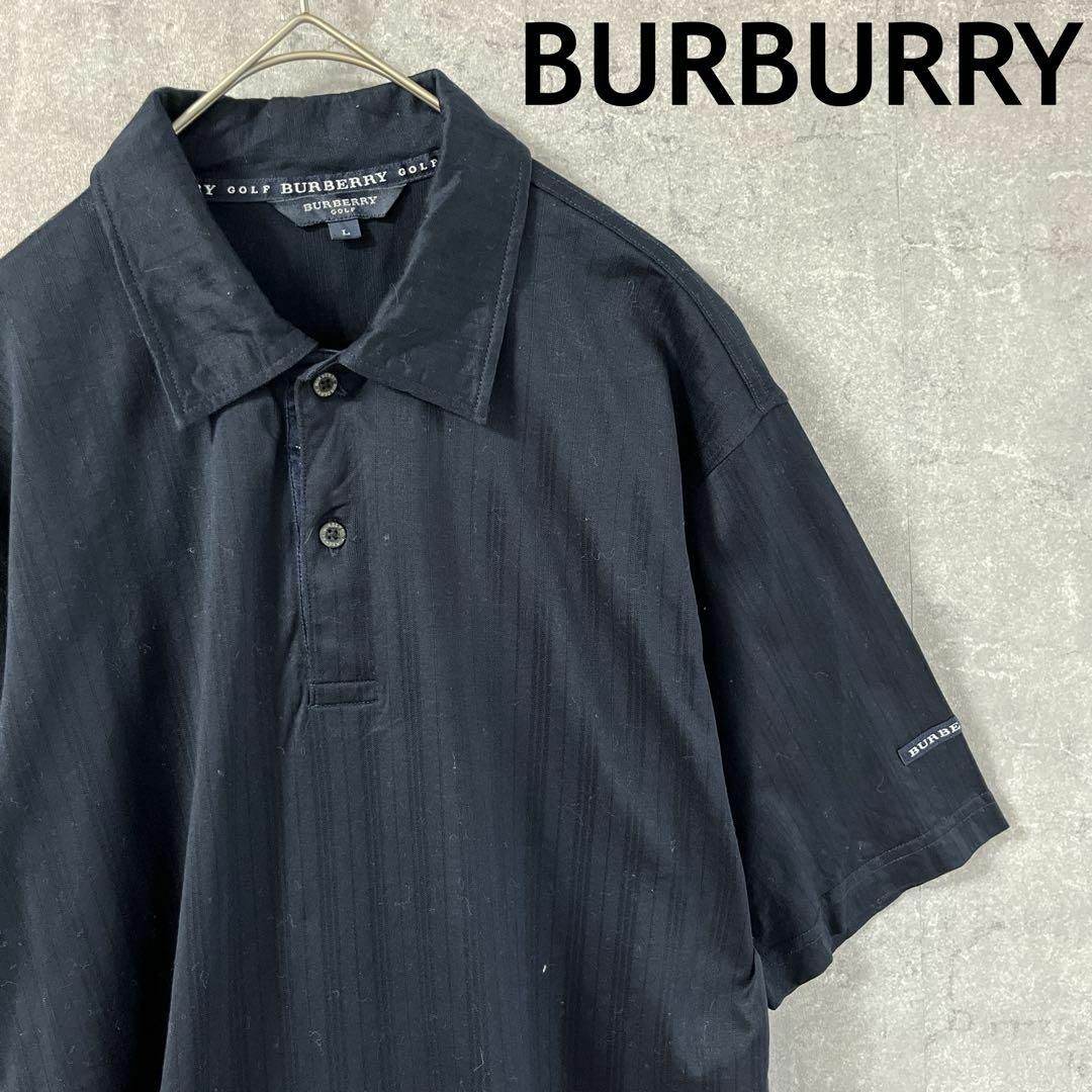 BURBERRY - BURBERRY GOLF ポロシャツ 半袖　黒　Lサイズ　ブラック