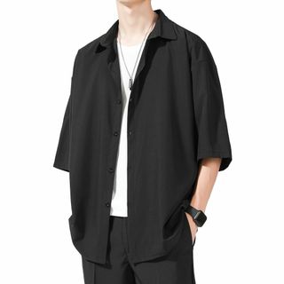 【新着商品】[Culeevp] シャツ メンズ 五分袖 半袖 大きいサイズ 無地(その他)