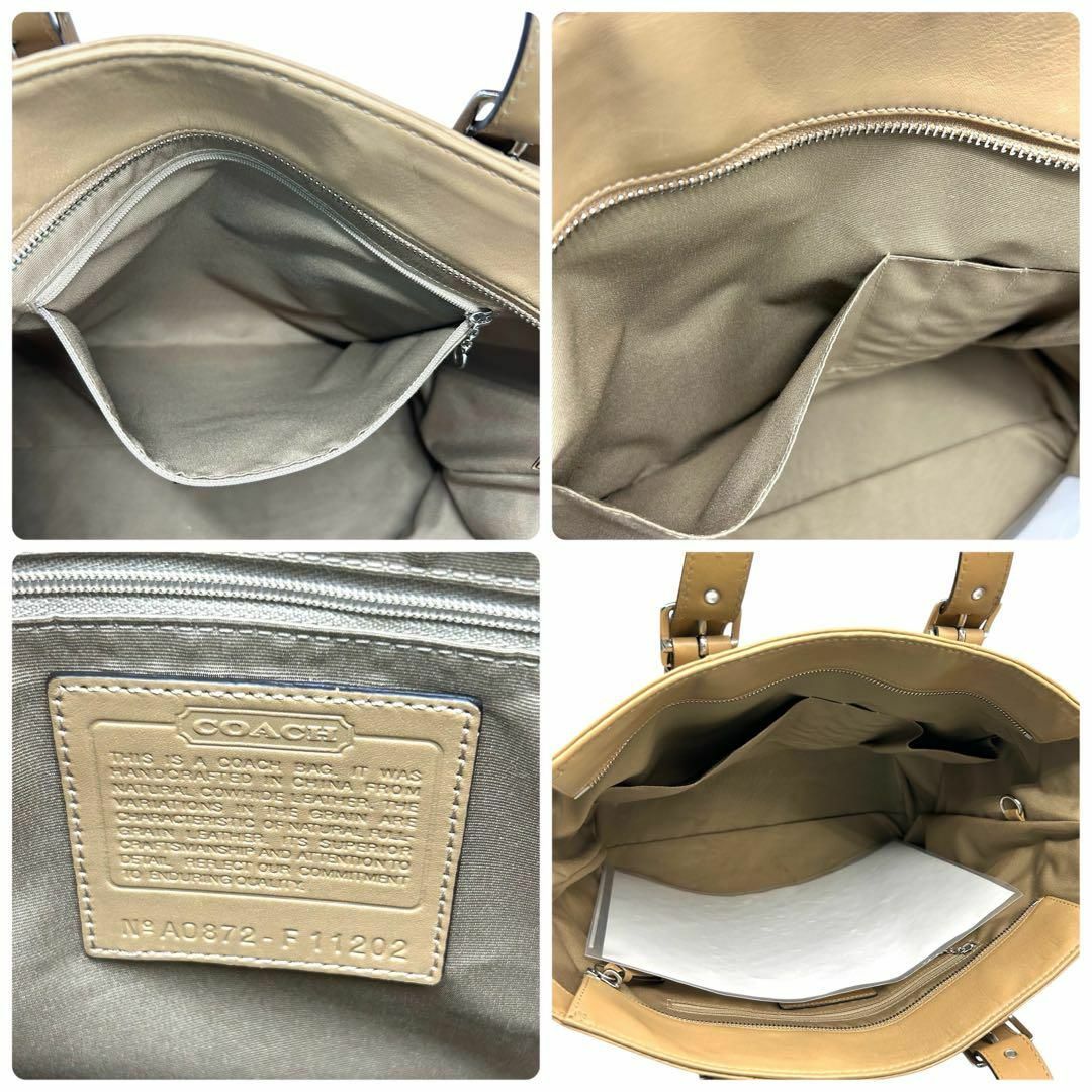 本格派ま！ - COACH 良品 A4の キャメル レザー トートバッグ Coach 1161 バッグ