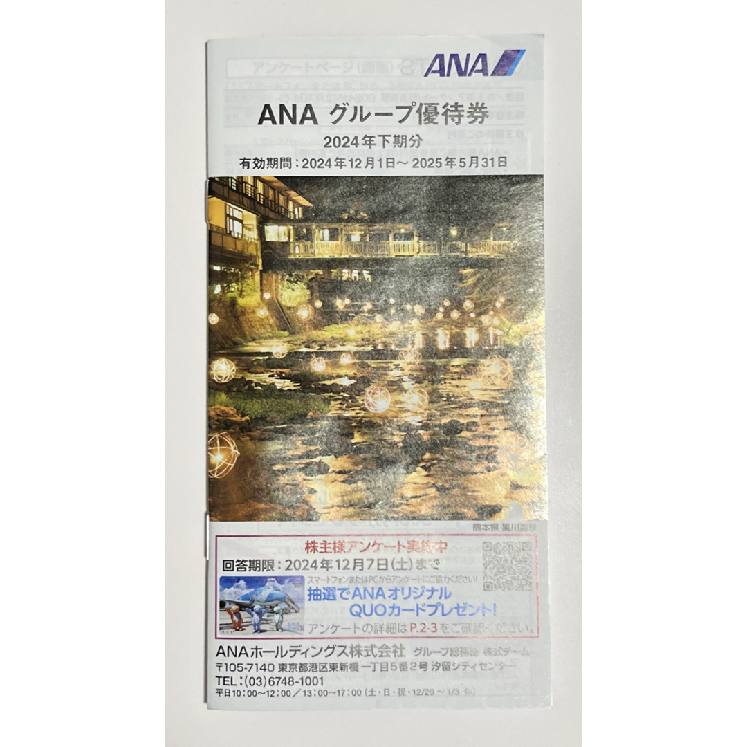 ANA(全日本空輸)(エーエヌエー(ゼンニッポンクウユ))のANA  株主優待　1枚 チケットの優待券/割引券(その他)の商品写真