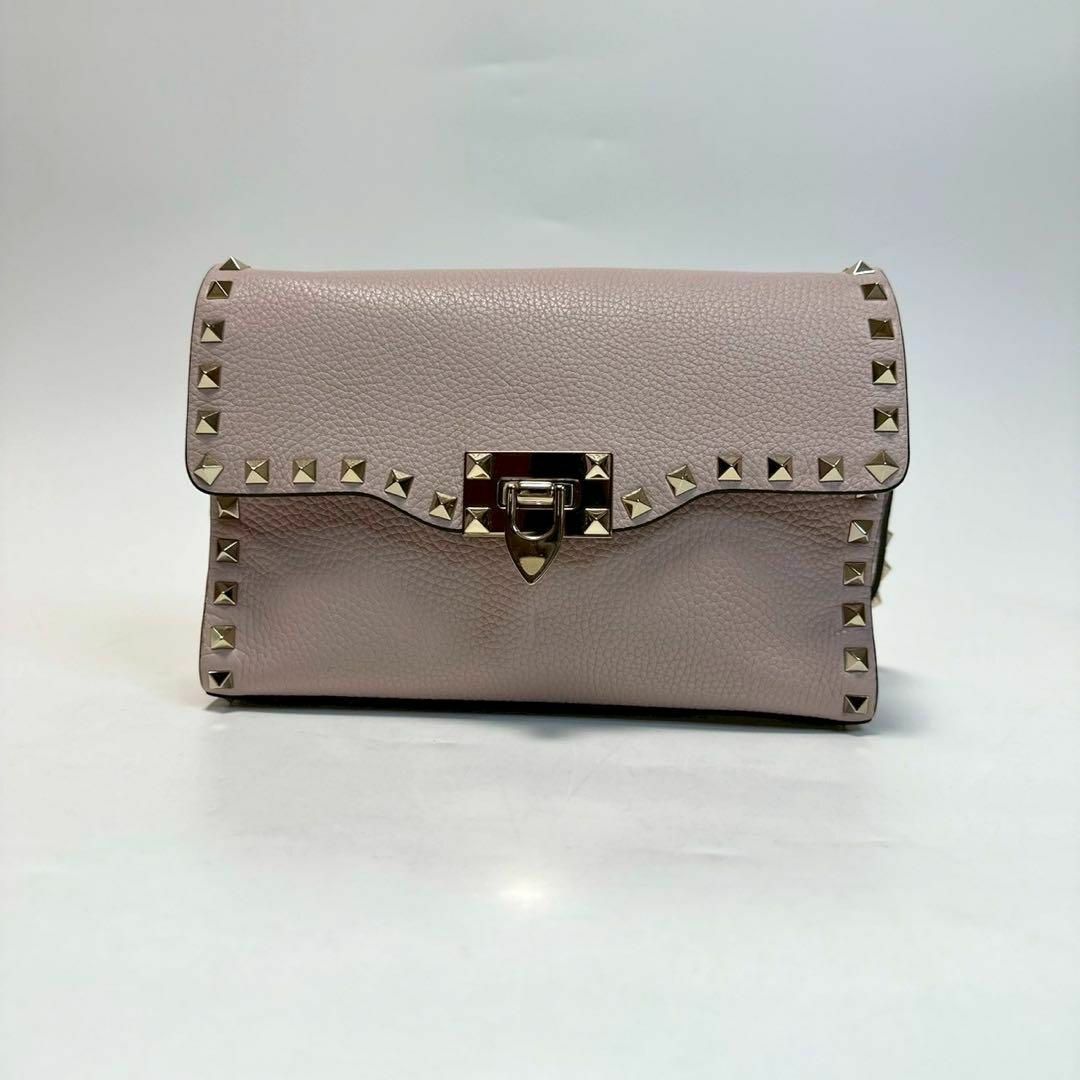 p37【極美品】ヴァレンティノ シボ革 レザー ロックスタッズ