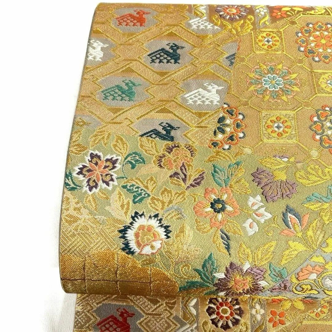 袋帯 蜀江紋 有栖川 七宝 唐花模様 金糸 着物 044a pの通販 by