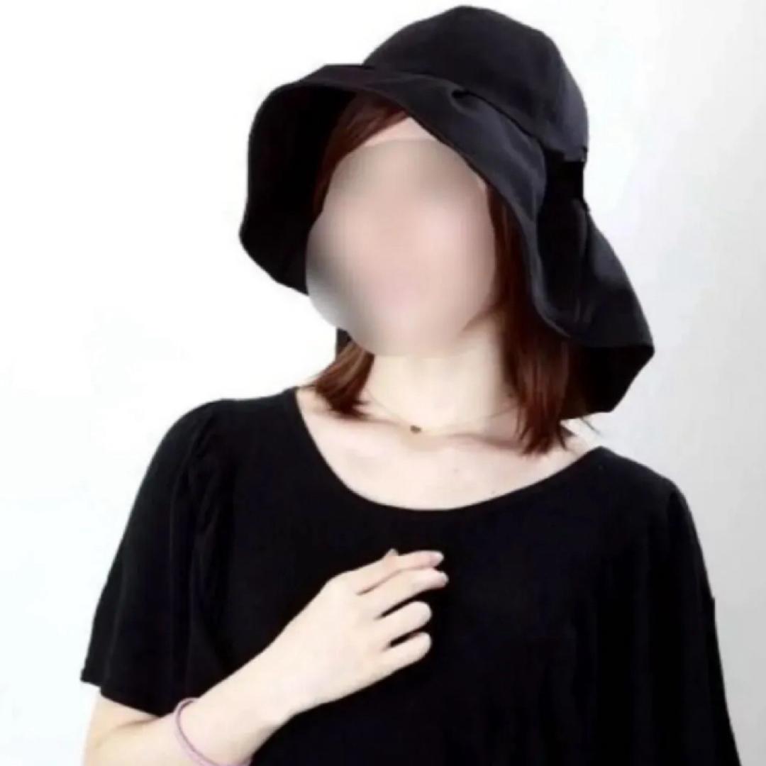 ファッション美人　冷感クール高機能ハット　レース　ブラック　UVカット日焼け防止 レディースの帽子(ハット)の商品写真