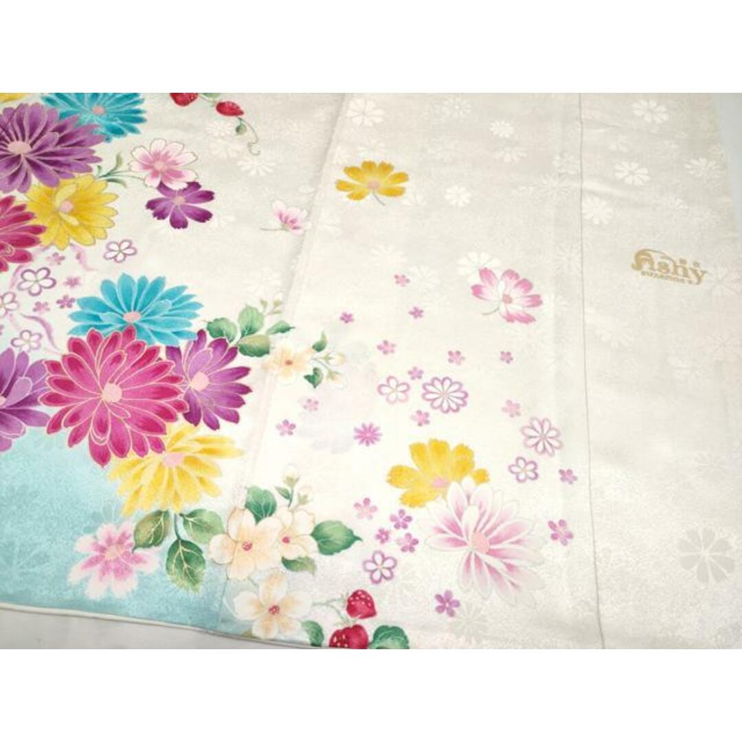 平和屋本店■極上　スザンヌプロデュース　Ashy　紗衣　振袖　刺繍　苺　舞花文　暈し染め　金彩　白地　逸品　CYAA2109s5 レディースの水着/浴衣(振袖)の商品写真