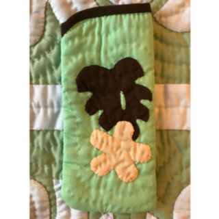 ＜正規品＞メガネケース ♡モンステラ♡ペールグリーン♡ハワイアンキルト(サングラス/メガネ)