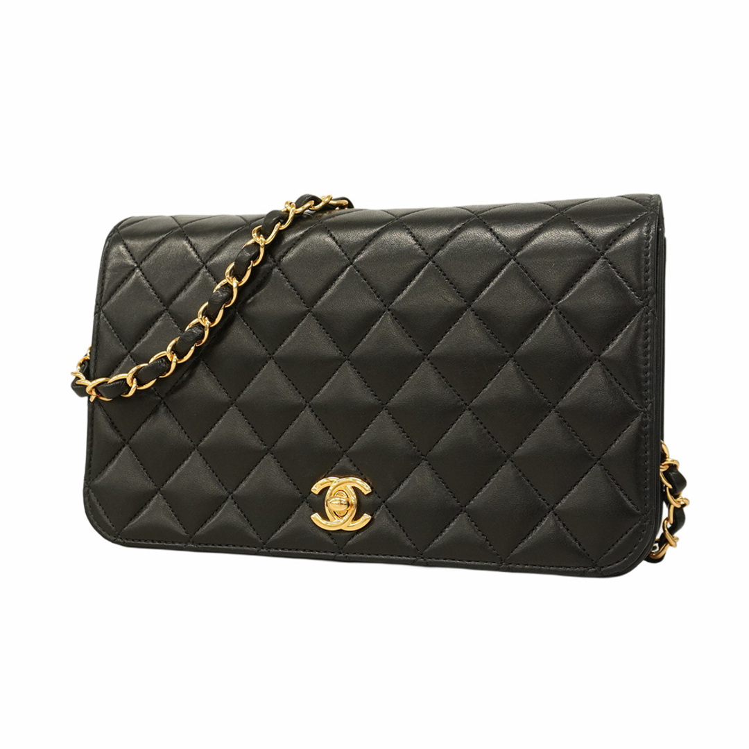 CHANEL - 【5ec3804-b】シャネル ショルダーバッグ マトラッセ チェーンショルダー ラムスキン ブラック ゴールド金具【中古】レディース