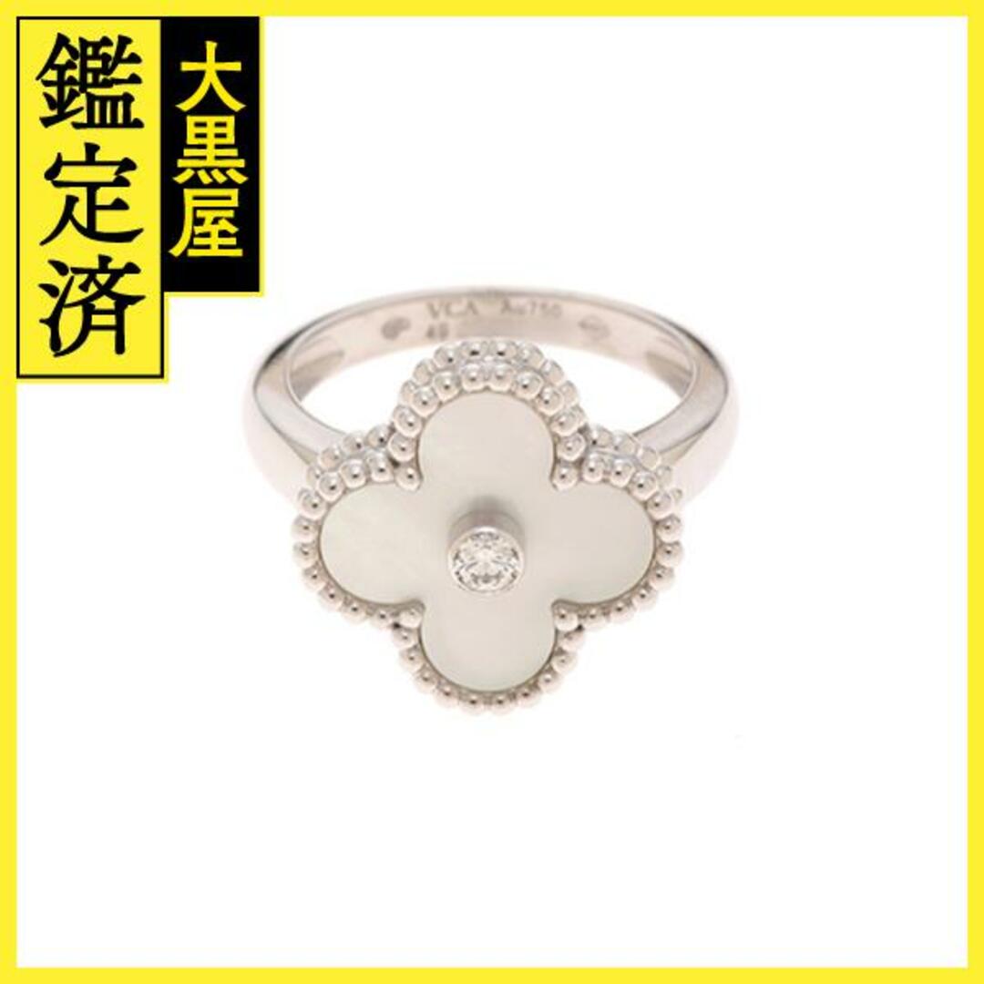 Van Cleef & Arpels - ヴァンクリーフ＆アーペル - ヴィンテージアルハンブラ リング VCARF48949 ホワイトゴールド(K18) 白蝶貝 ダイヤモンド #49 VCARF48949 【430】