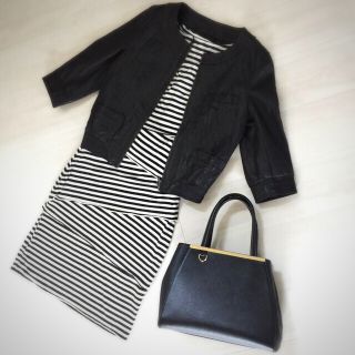 ザラ(ZARA)の美品✴︎2点コーデセット♡モノトーン✴︎海外モデルinsta(ライダースジャケット)