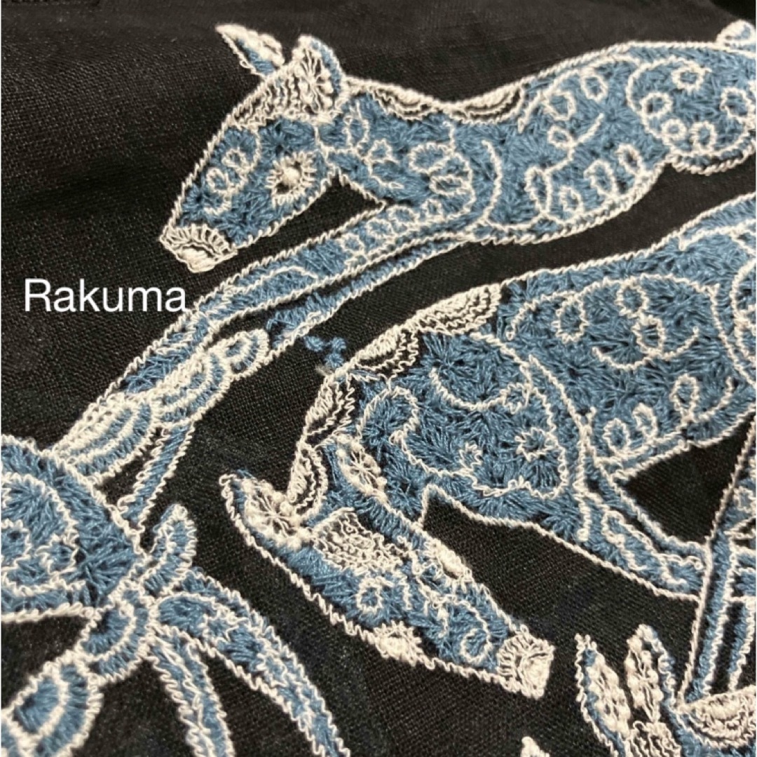 ミナペルホネンpapurikko リネンブラウスチャコール36新品