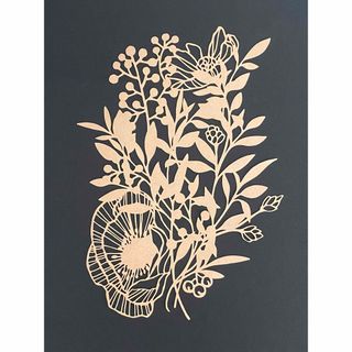 切り絵 花束 【現品一点のみ】