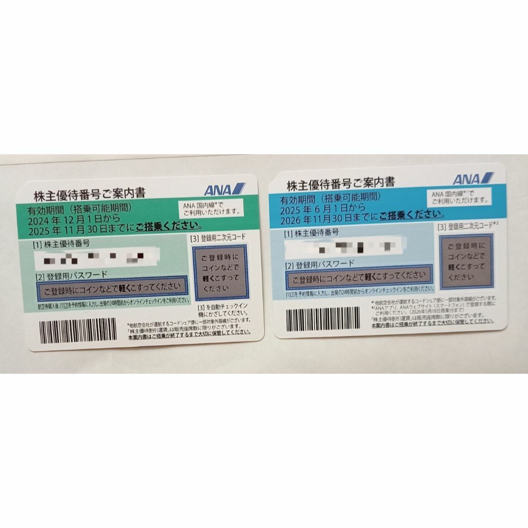 ANA株主優待2枚(2025.11/30+2026.11.30) チケットの乗車券/交通券(航空券)の商品写真