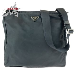 プラダ(PRADA)のPRADA プラダ テスート 三角ロゴプレート 男女兼用 ブラック 黒 シルバー金具 ナイロン 斜め掛け ショルダーバッグ メッセンジャーバッグ メンズ 407878 【中古】(ショルダーバッグ)