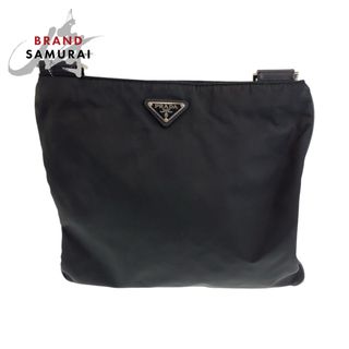 プラダ(PRADA)の美品 PRADA プラダ テスート 三角ロゴプレート ブラック 黒 シルバー金具 ナイロン VA0340 ショルダーバッグ メッセンジャーバッグ メンズ 408491 【中古】(ショルダーバッグ)
