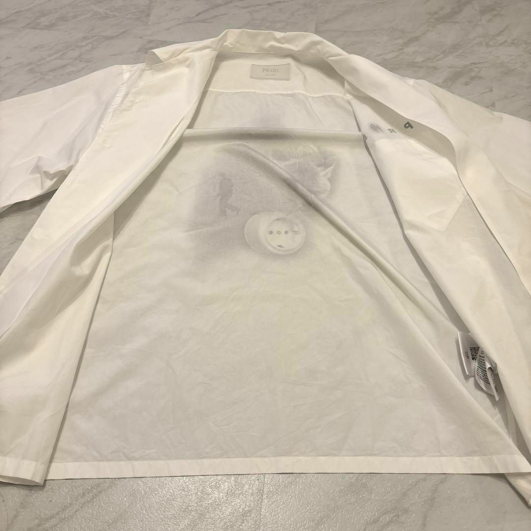 PRADA - PRADA 2022ss コットン プリントシャツ 36 白 半袖 L