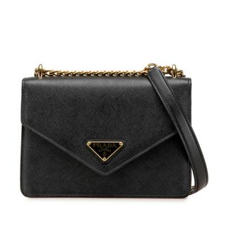 PRADA ヴィンテージ 三角プレート クラッチバッグ レザー