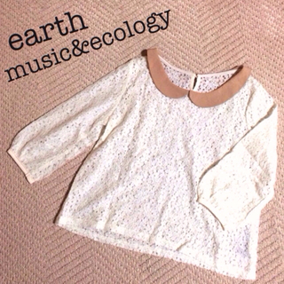 アースミュージックアンドエコロジー(earth music & ecology)のearth 丸襟レース(カットソー(長袖/七分))