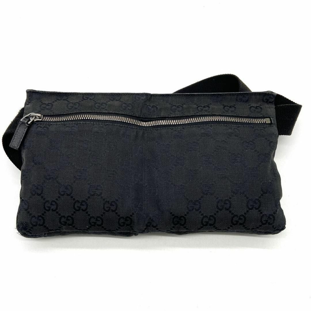 GUCCI - GUCCI ウエストバッグ GG柄 キャンバス レザー ブラック GUCCI - GUCCI ウエストバッグ GG柄 キャンバス レザー ブラック