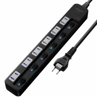 【数量限定】電源タップ 雷ガード 個別スイッチ 節電タップ おしゃれ省エネ AC(PC周辺機器)