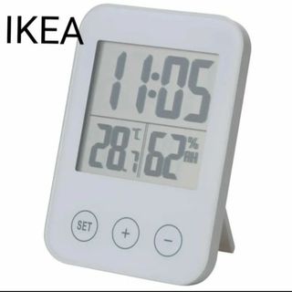 イケア(IKEA)のイケア　IKEA　SLTTIS スロッティス 時計 湿度計/温度計付き　ホワイト(置時計)