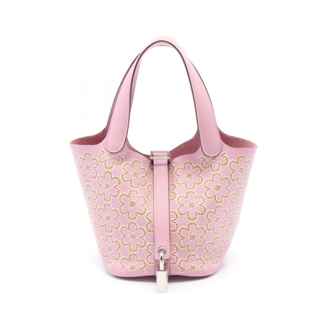 HERMES - エルメス HERMES ピコタンロック ミクロ ラッキーデイジー モーヴシルベストル ハンドバッグ バッグ レザー レディース ピンク系 / ブラウン系 / ホワイト系 H083697CKAA 【中古】