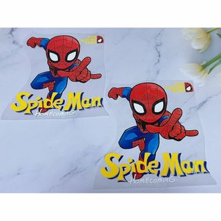 Q160. 【訳あり】2枚セット　アイロン転写シート スパイダーマンク⑤(各種パーツ)