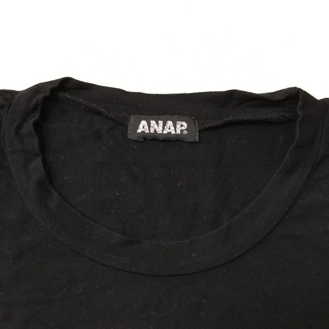 ANAP(アナップ)の※一部着用感あり※ ANAP ブラック Tシャツ 黒 レディースのトップス(Tシャツ(半袖/袖なし))の商品写真