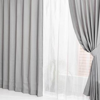 アイリスプラザ すぐ使えるカーテン4枚セット 幅100cm×丈178cm レース(その他)