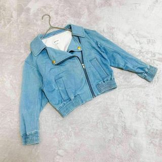 ジルバイジルスチュアート(JILL by JILLSTUART)の【JILLSTUART】(S) デニム ショート ライダース ジャケット(ブルゾン)