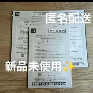 未使用新品【即日/匿名配送】解答付　全国統一中学校テスト　中1