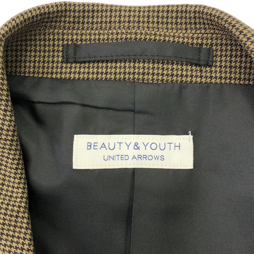 【美品】  BEAUTY&YOUTH / ビューティーアンドユース | ガンクラブチェック ダブル 4B ジャケット パンツ/ セットアップ | L | ブラウン | メンズ メンズのジャケット/アウター(その他)の商品写真