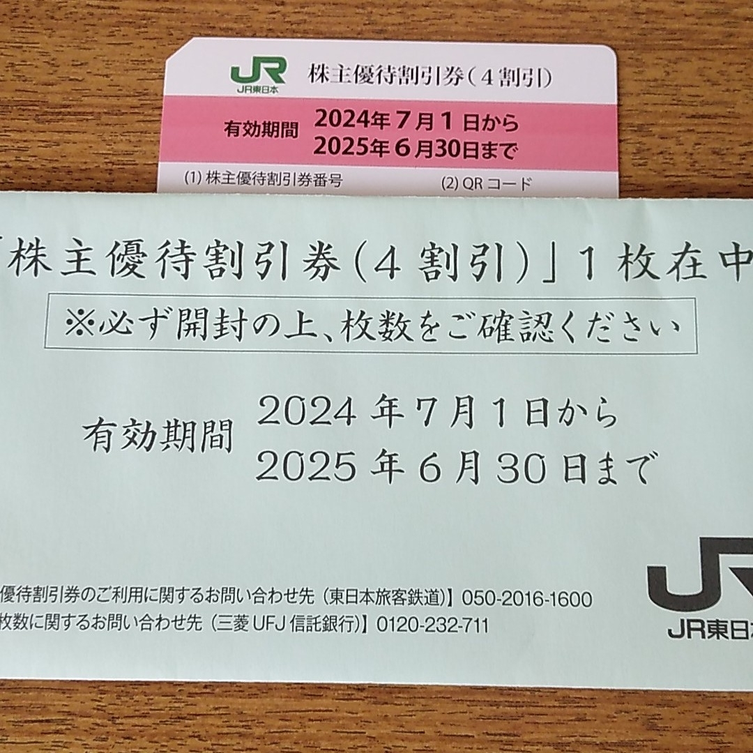 JR(ジェイアール)のJR東日本株主優待割引券 1枚 ★匿名配送 チケットの乗車券/交通券(鉄道乗車券)の商品写真