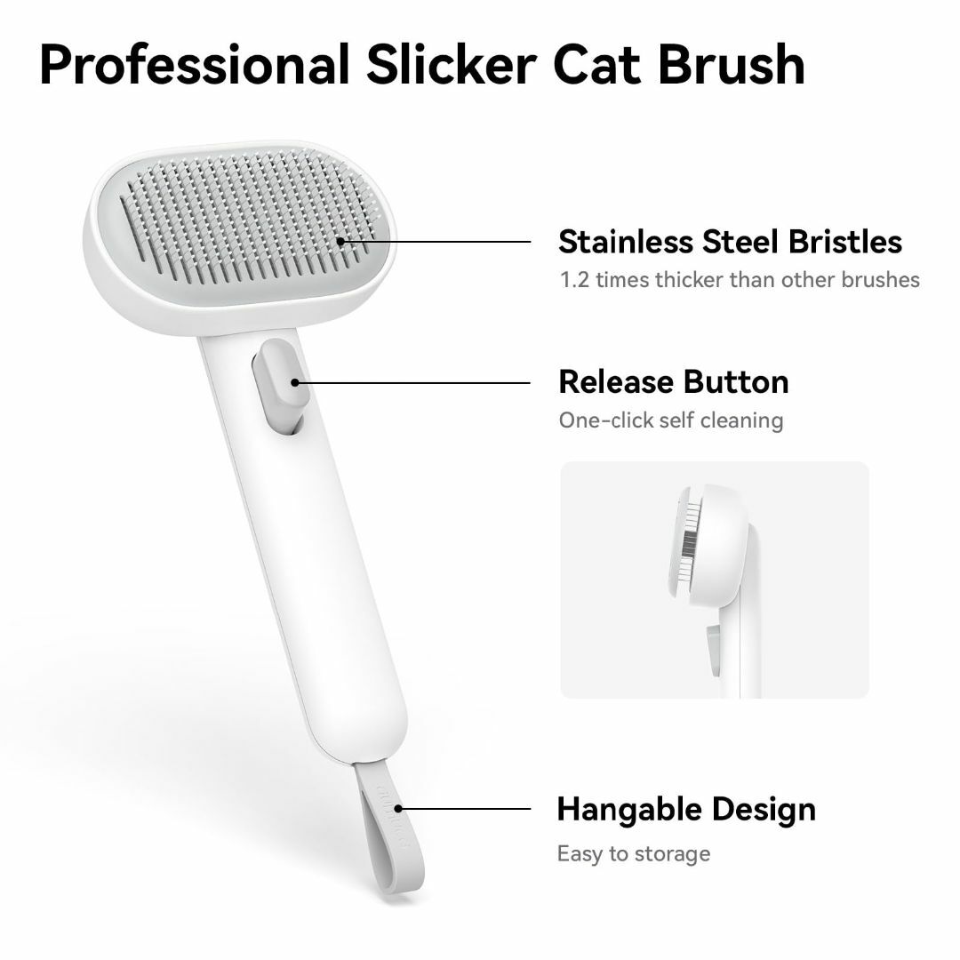 アウムカ (Aumuca) ペット用ブラシ「ワンプッシュ式」猫ブラシ 犬用ブラシ その他のペット用品(猫)の商品写真