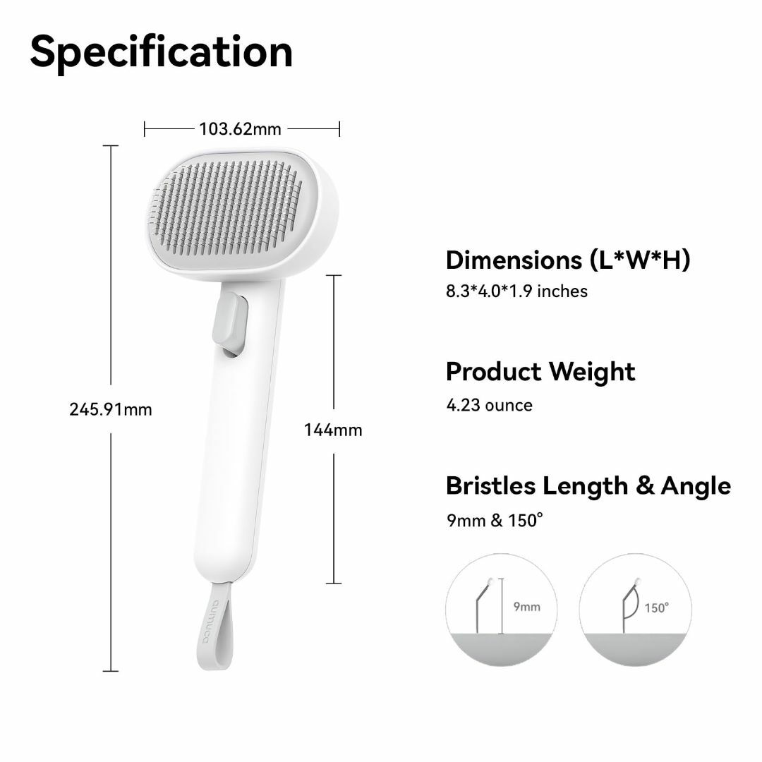 アウムカ (Aumuca) ペット用ブラシ「ワンプッシュ式」猫ブラシ 犬用ブラシ その他のペット用品(猫)の商品写真