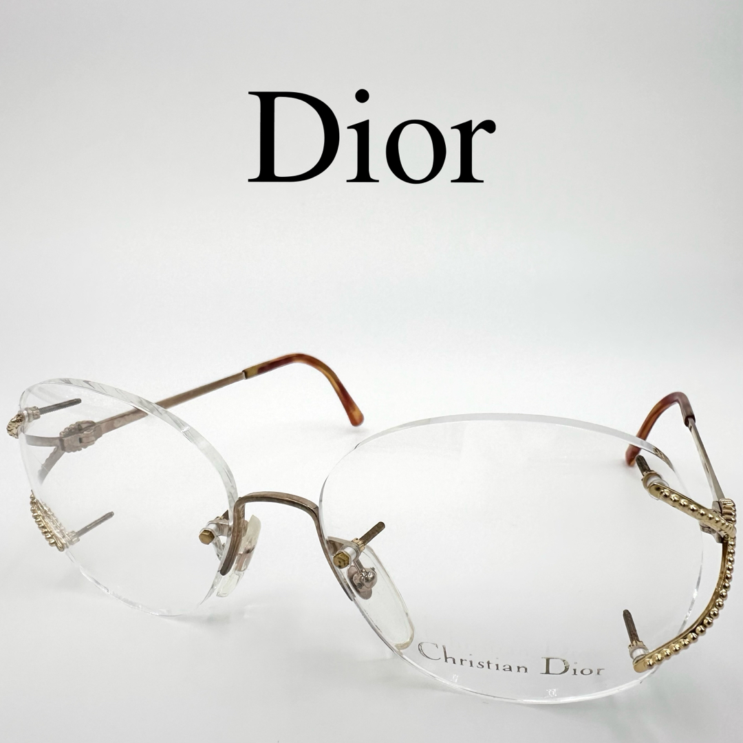 Christian Dior(クリスチャンディオール)のChristian Dior ディオール メガネ 度なし デモレンズ リムレス レディースのファッション小物(サングラス/メガネ)の商品写真