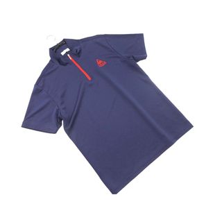 le coq sportif ルコックスポルティフ ハーフジップ トレーニングウェア カットソー sizeL/紺 ■◆ メンズ