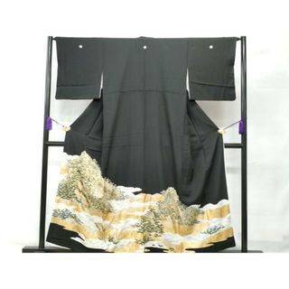 平和屋着物■豪華黒留袖　遠山松文　正絹　逸品　CAAR0378fb(着物)
