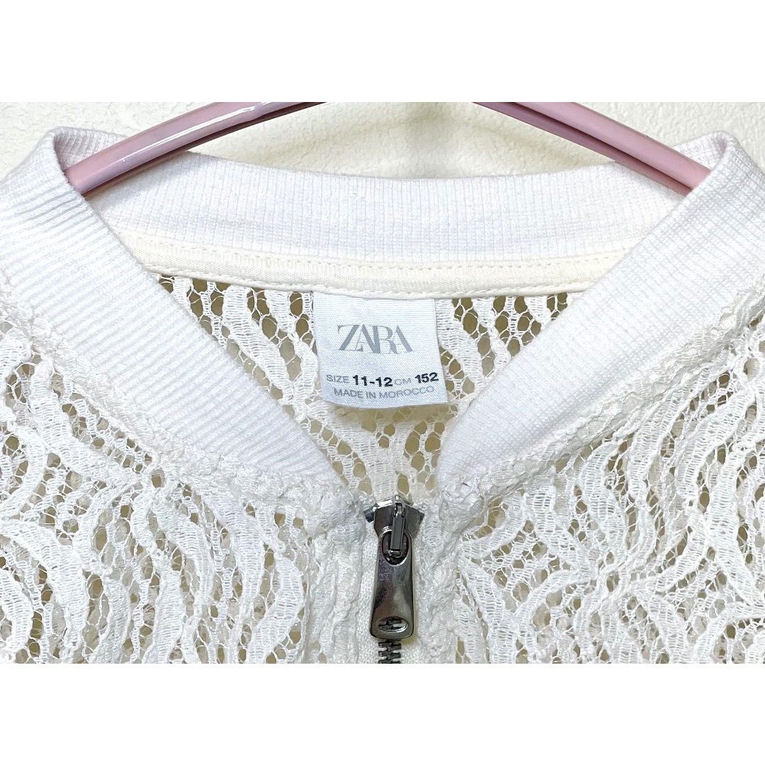 ZARA KIDS(ザラキッズ)のZARA KIDS レース フリル ボンバー ジャケット 150 152 キッズ/ベビー/マタニティのキッズ服女の子用(90cm~)(ジャケット/上着)の商品写真