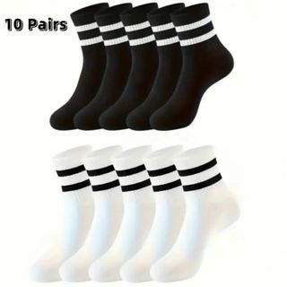 10足セット 女性用 通気性ミッドカーフソックス(ソックス)
