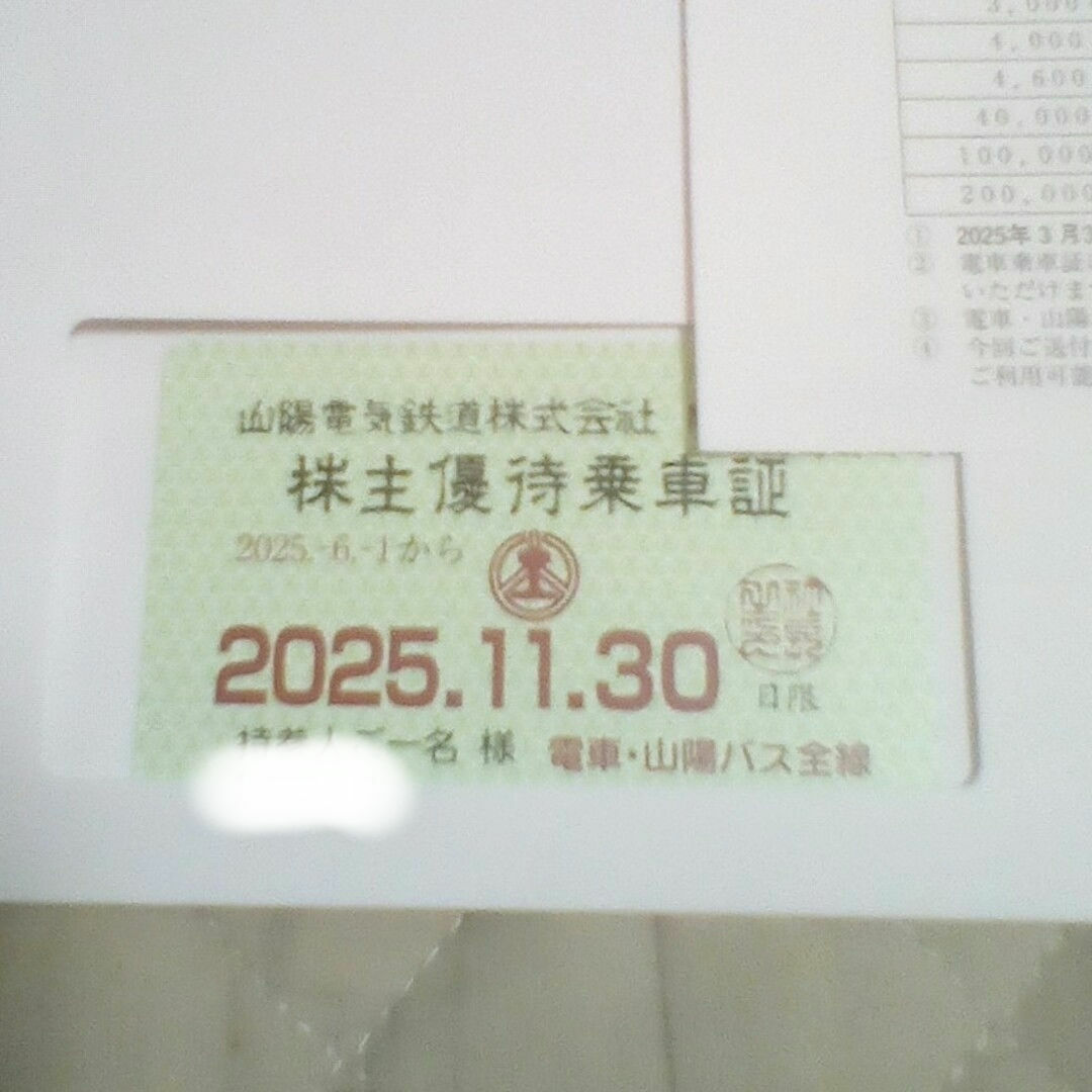 山陽電気鉄道 株主優待 チケットの乗車券/交通券(その他)の商品写真