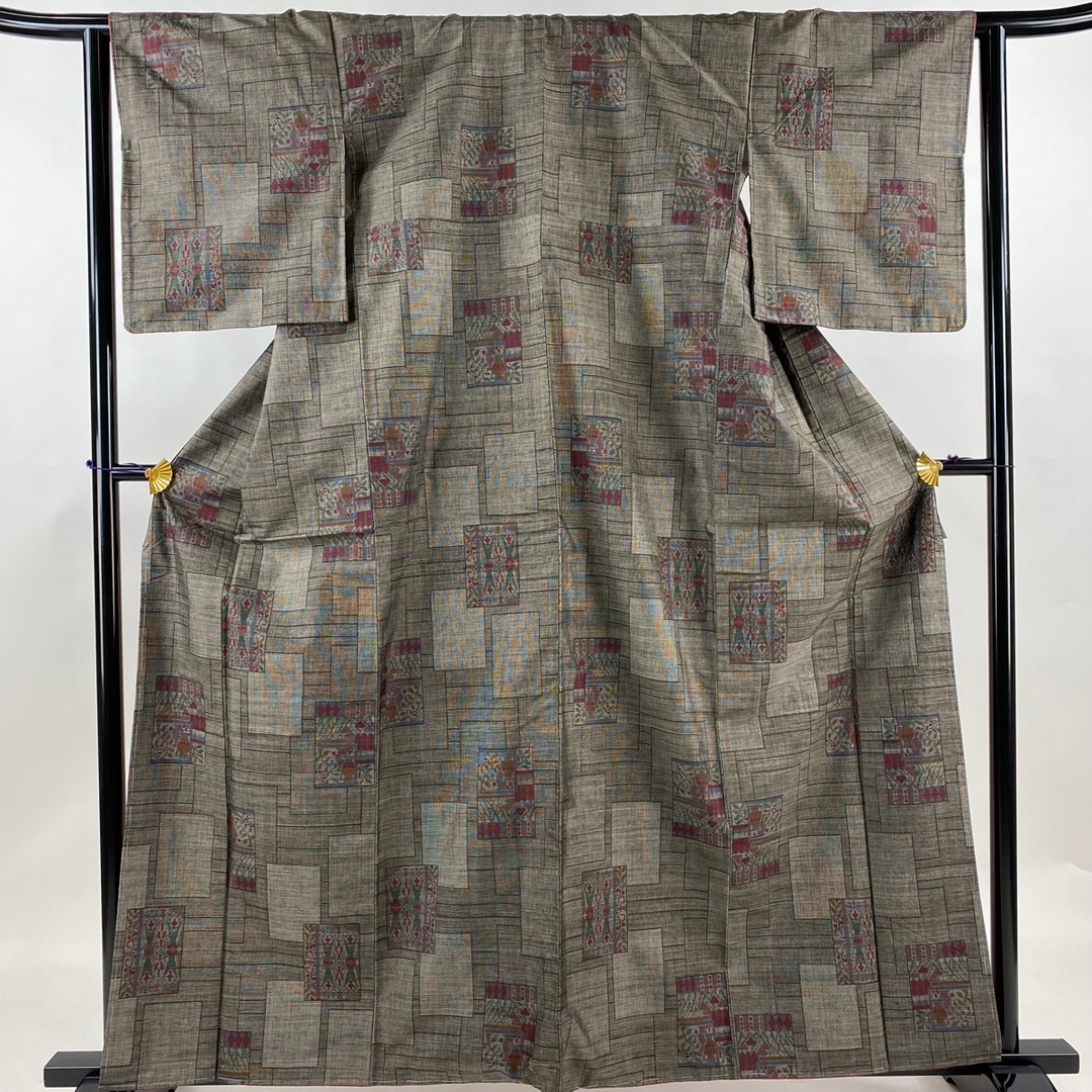 紬 身丈162cm 裄丈64cm 正絹 美品 名品 【中古】