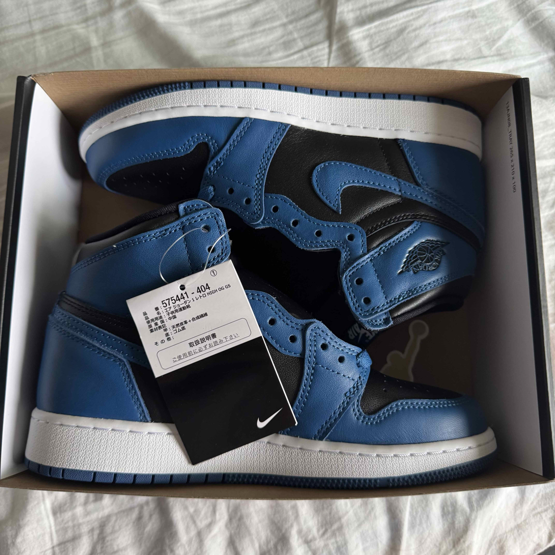 Jordan Brand（NIKE） - ナイキGSエアジョーダン1レトロハイOG "ダークマリーナブルー"23.5