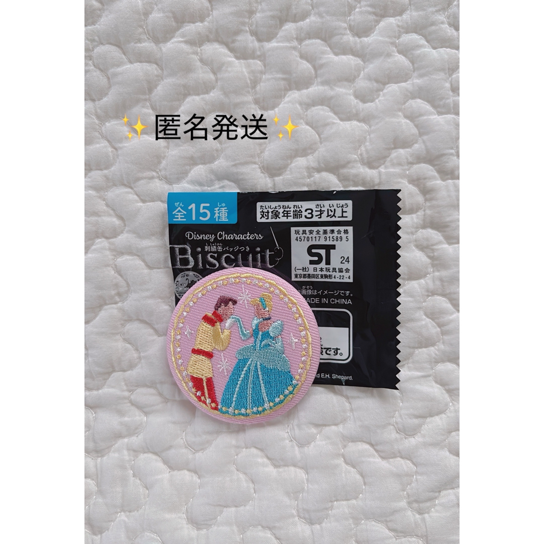 シンデレラ(シンデレラ)の【匿名発送】ディズニーチャラクター シンデレラ 刺繍缶バッチ エンタメ/ホビーのアニメグッズ(バッジ/ピンバッジ)の商品写真