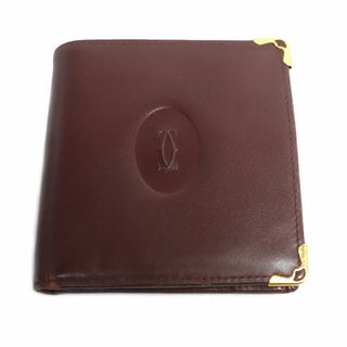 カルティエ(Cartier)のCARTIER カルティエ マストライン 二つ折り財布 ワインレッド ユニセックス【中古】(財布)