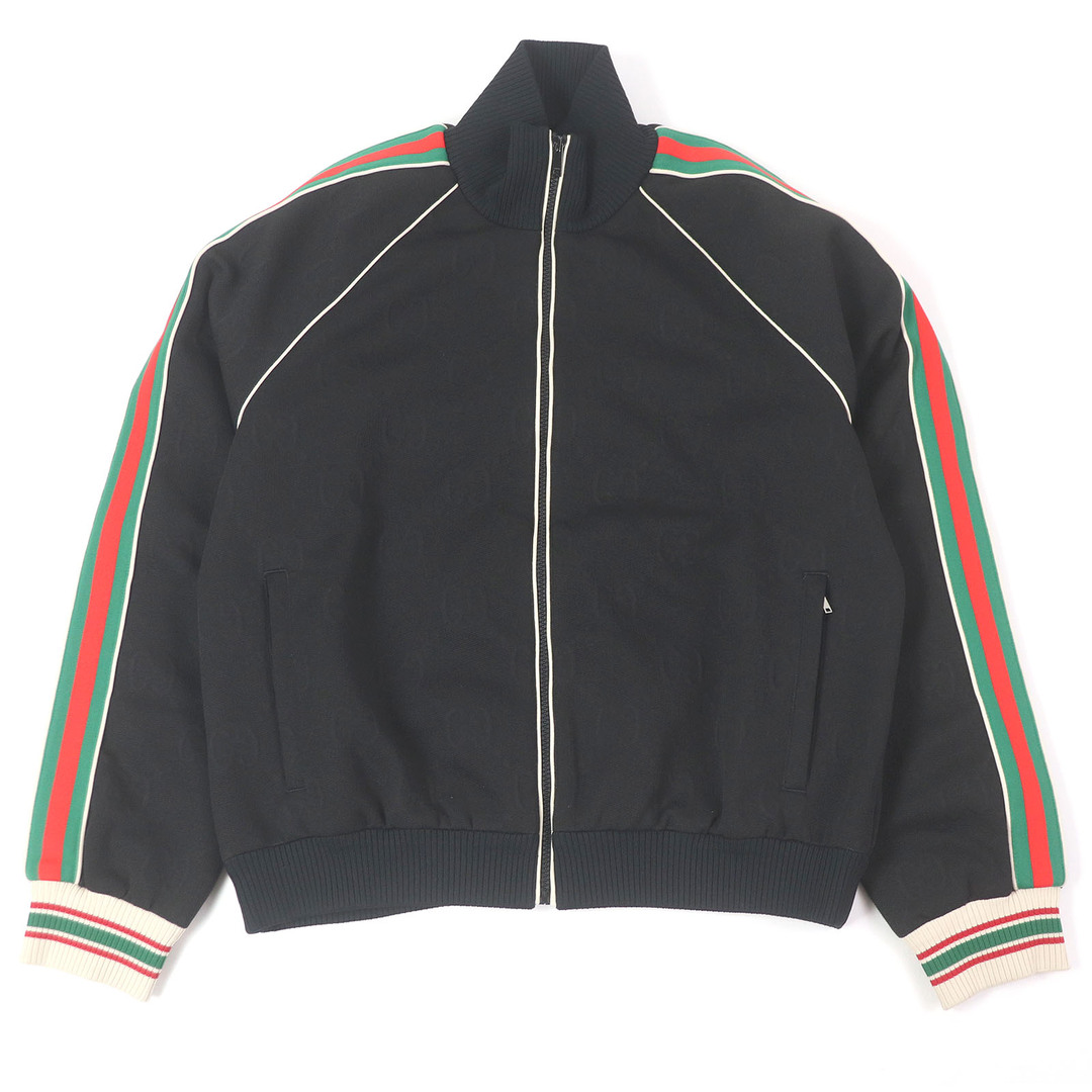 GUCCI - 未使用品□GUCCI グッチ 662270 ウェブライン ジャンボGG ジャージージャカード トラックジャケット ジップアップジャケット ブラック M イタリア製 正規品 メンズ