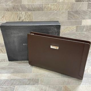 バーバリー(BURBERRY)の未使用★バーバリー セカンドバッグ サフィアーノ ダークブラウン ロゴプレート(セカンドバッグ/クラッチバッグ)