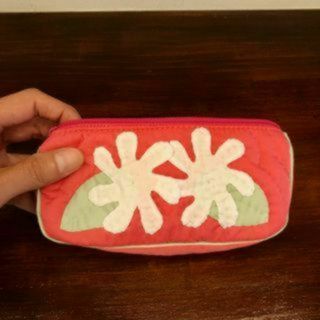 [正規品] 三角ポーチ ♡ガーデニア♡ホットピンク♡ハワイアンキルト(ポーチ)