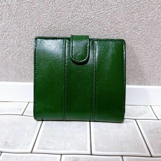 レディース 二つ折り財布 ミニ財布 グリーン 緑 レザー コンパクト(財布)